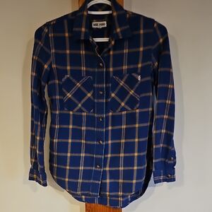 Vans Blue and Yellow Plaid Shirt